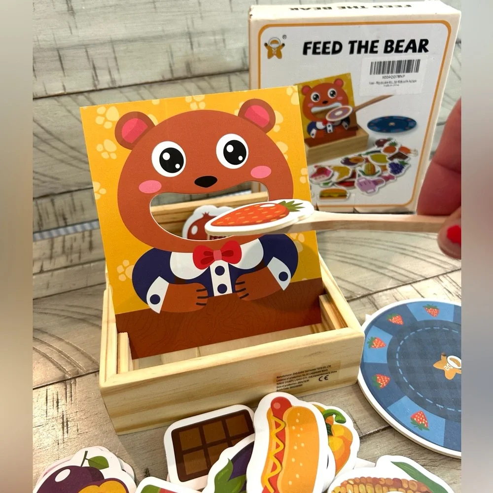 Wooden Feeding Toy - Montessori Pretend Play Food Set for Toddlers 1-4 NIB